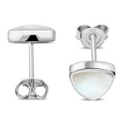 Mother of Pearl Reuleaux Triangle Silver Earrings, e390st